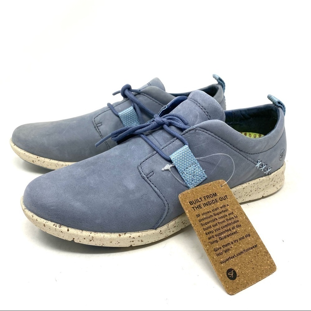 SuperFeet Birch leather lace up sneaker folkstone gray - Picture 2 of 8